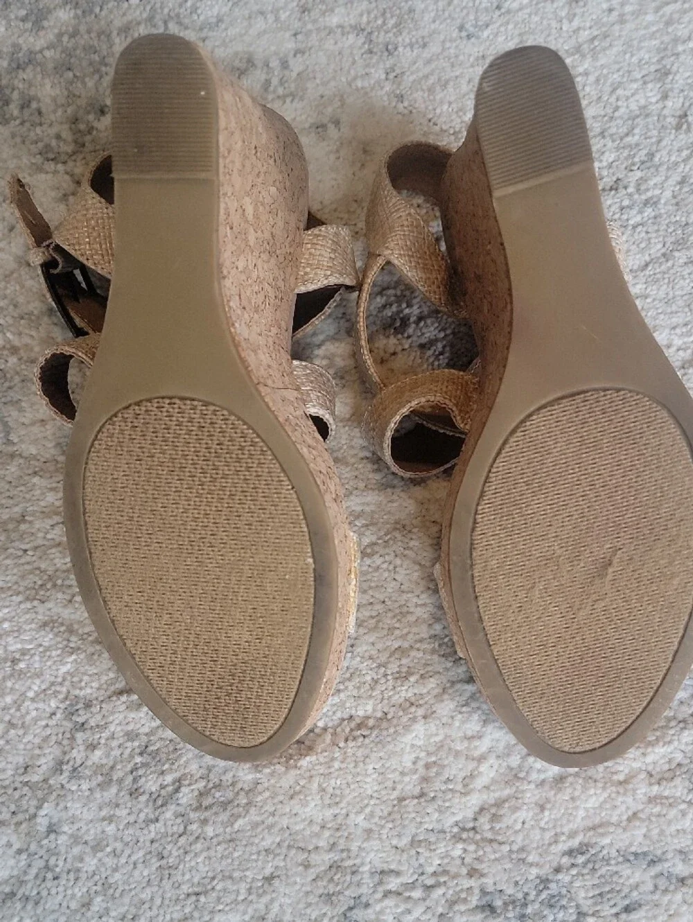 Women’s Strappy Cork Wedge Sandals - Beige